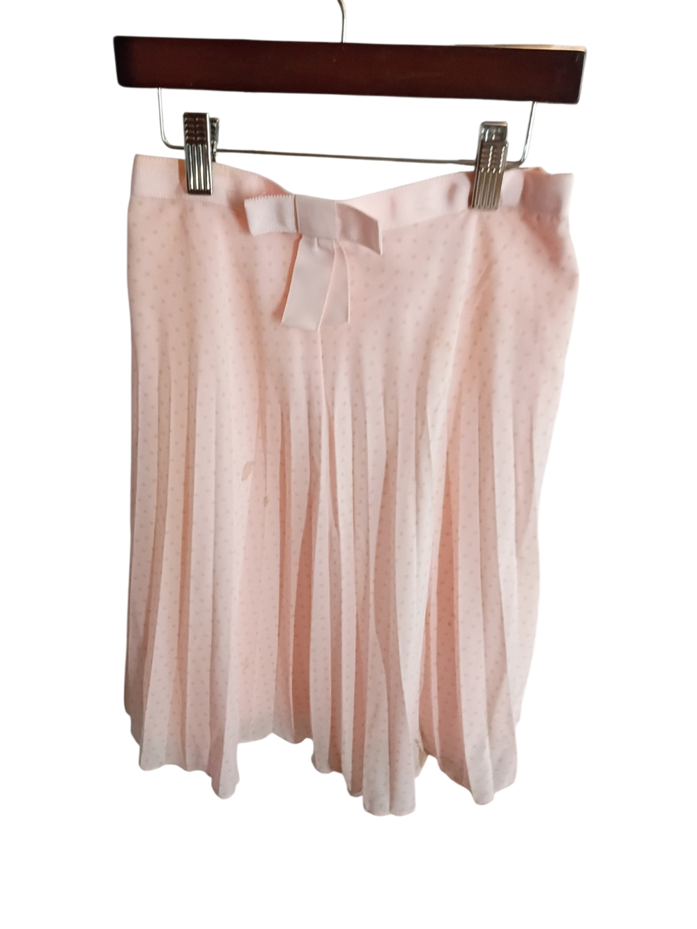 RED Valentino Pink Pleated Polka Dot Skirt Made in Italy Stained